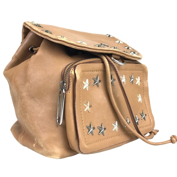 Jimmy Choo Tan Leather Crossbody Backpack